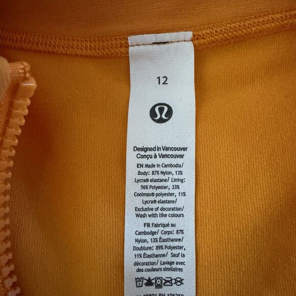 Lululemon Define Jacket Women’s 12 Luon Tiger Orange Full Zip Yoga Gym Athletic - Picture 8 of 12